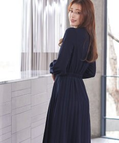 Tiaclasse 【新色追加・洗える】パールボタンプリーツワンピース