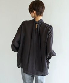 UNFILO イージーケア ボウタイ ブラウス