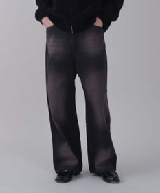 WEGO 【ユニセックス着用ITEM/SMLサイズ展開/ウエスト調整可】バギーデニムパンツ