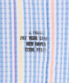 J.PRESS MEN 【KING SIZE 】【吸水速乾 / 接触冷感 / 高通気性】Aero Weave クールマックスサッカー ストライプ シャツ / B.D.