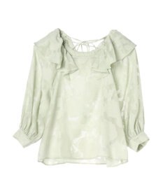 earth music&ecology ジャガードフリルブラウス