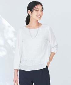 ANY SIS 【洗える】レイヤードレース ブラウス