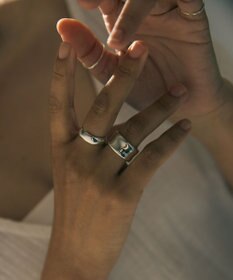 yoaa シルバー925 ボールドライン リング