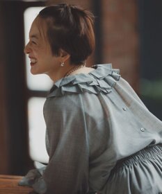 #Newans 【前後着用可能】【高山都さんコラボ】ビッグカラー２WAYブラウス