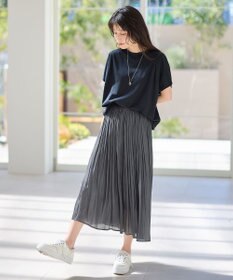 ANY 【洗濯機可/UVケア/接触冷感】フレンチスリーブロゴ・カラーTシャツ