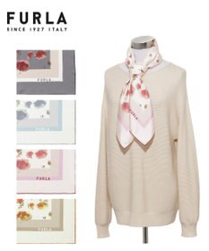 MOONBAT FURLA(フルラ)シルクツイル 水彩フラワー スカーフ 88cm×88cm