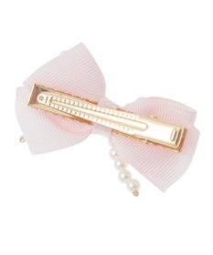 Maison de FLEUR ピンクマニアグログランリボンパールクリップ