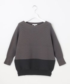 自由区 【WEB限定・洗える】コットンストレッチホールガーメントドルマン ニット