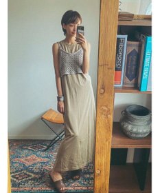 Green Parks ニットビスチェ付きカットソーワンピース