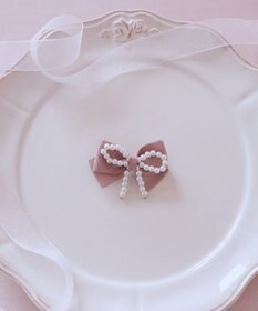 Maison de FLEUR ピンクマニアグログランリボンパールクリップ