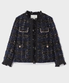 GRACE CONTINENTAL ビジューラインツイードジャケット