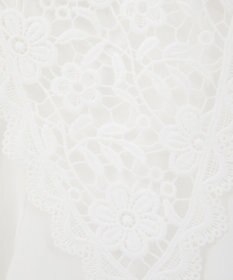 earth music&ecology 【コットン混】レース襟フレアヘムブラウス