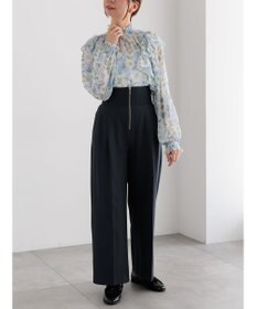 Te chichi フラワーパターンシアーフリルブラウス