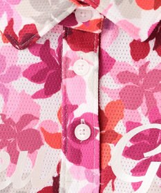 23区GOLF 【WOMEN】【UVカット】草花柄プリントポロシャツ