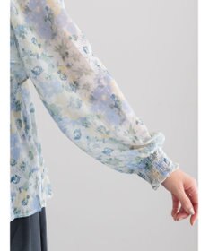Te chichi フラワーパターンシアーフリルブラウス