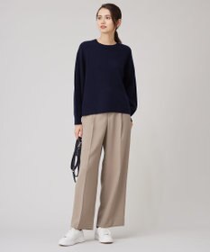 自由区 【洗える】ツイステッドダブルクロスワイドストレート パンツ