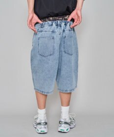 WEGO 【ユニセックス着用ITEM/MLサイズ展開/ウエストゴム】ボクサードッキングデニムショーツ