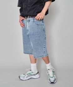 WEGO 【ユニセックス着用ITEM/MLサイズ展開/ウエストゴム】ボクサードッキングデニムショーツ