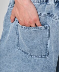 WEGO 【ユニセックス着用ITEM/MLサイズ展開/ウエストゴム】ボクサードッキングデニムショーツ