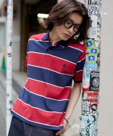 WEGO 【ユニセックス着用ITEM】ワンポイントボーダーポロ（SS）
