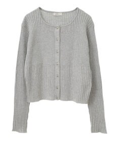 earth music&ecology シルバープチ釦リブニットカーディガン