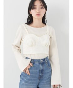 earth music&ecology エンボスフラワービスチェ