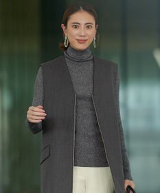 ICB 【新色追加】エクストラファインメリノリブ タートルネックプルオーバー グレーラメ系