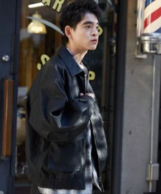 WEGO 【ユニセックス着用ITEM】PUダブルZIPフライトジャケット