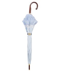 MOONBAT 【遮光/晴雨兼用】POLO RALPH LAUREN （ポロラルフローレン） 長傘 晴雨兼用日傘 ストライプフリル 遮光 遮熱 UV