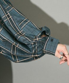 Green Parks ボウタイリボン付裾バルーンシャツワンピース