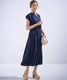 組曲 【洗える・WEB限定】プレーティング天竺 ドレープワンピース