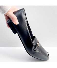 MODE ET JACOMO <noyau>スクエアトゥビット付きヒールローファー