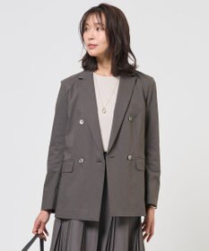 J.PRESS LADIES セルロースリネンストレッチ ダブル ジャケット