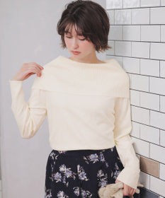 ANY SIS 【WEB・一部店舗限定】オフショルダー ニット アイボリー