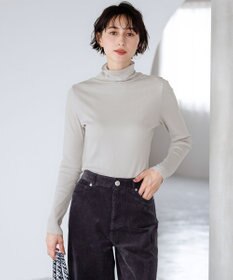 23区 L コットンシルク タートルネック カットソー