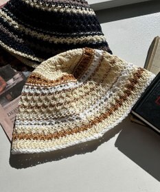 WEGO クロシェ編みボーダーハット