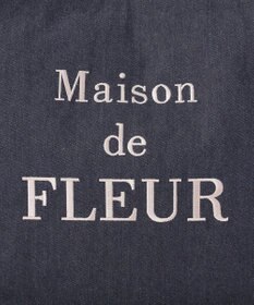 Maison de FLEUR デニムブランドロゴスクエアトートバッグ