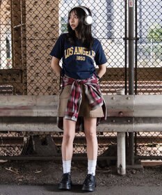 WEGO グラフィックサイドリボンドロストショートT