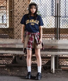 WEGO グラフィックサイドリボンドロストショートT