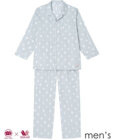 ワコール／睡眠科学 【メンズパジャマ】　長袖　長ズボン　SOU・SOU（R）　綿100%　サテン生地　睡眠科学／ワコール　 YGX637