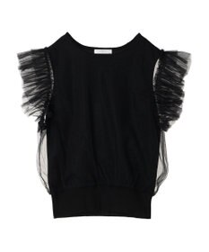 Green Parks ・swing by チュールレイヤーノースリーブニット