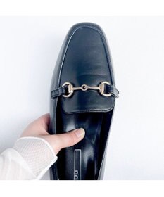 MODE ET JACOMO <noyau>スクエアトゥビット付きヒールローファー