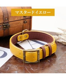 PET PARADISE ペットパラダイス ソフトレザー首輪 《マスタードイエロー》 Ｌ