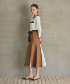 GRACE CONTINENTAL ニットバイカラージャガードワンピース