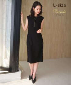 BEIGE， 【Lsize・セットアップ対応】CINDY / 配色ライン クルーネックドレス