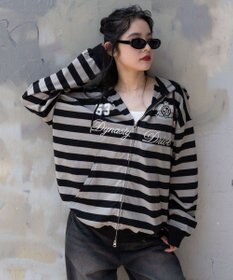 WEGO 【ユニセックスITEM/MLサイズ展開】ナンバリングカットZIPパーカー