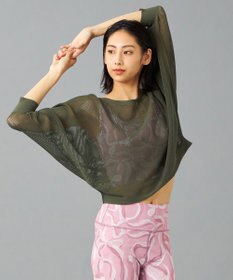 Chacott 【ノーソーイングニット】7分袖メッシュニットTシャツ