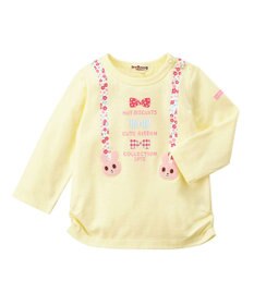 MIKI HOUSE HOT BISCUITS 【70-120cm】 サスペンダープリント長袖Ｔシャツ