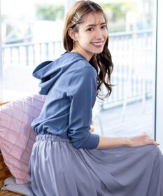 Tiaclasse L 【洗える】パーカードッキングワンピース