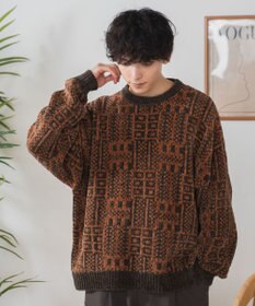 WEGO ベロアモール総柄プルオーバー